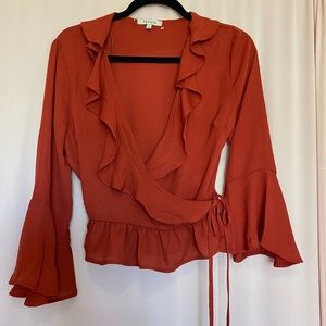 New Fancy Ruffled Orange Top